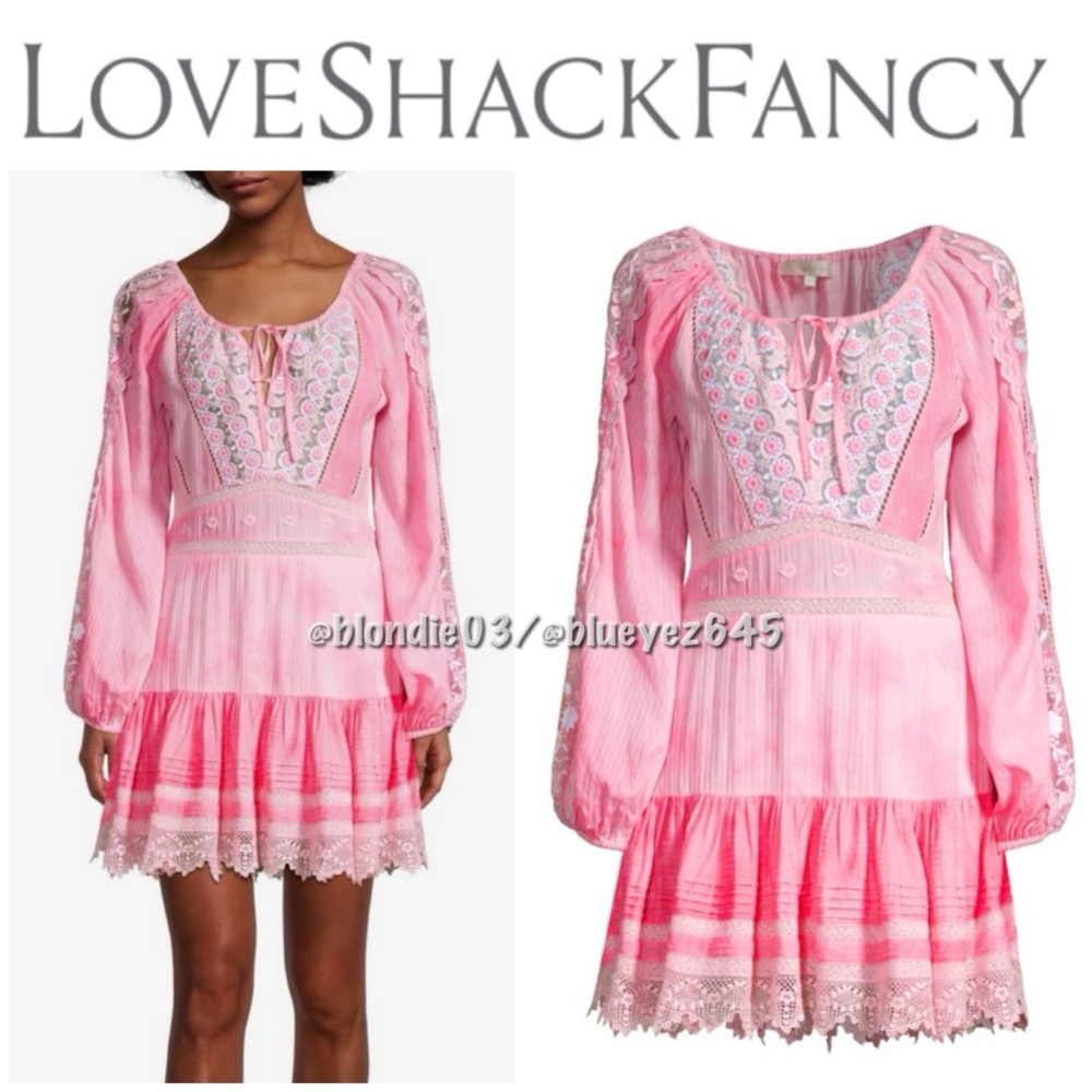 LoveShackFancy Chelie Dress in Pink 0